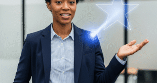 a woman demonstrating the star method interview story telling