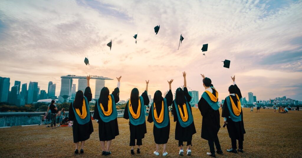 Students celebrating scholarship award Africa